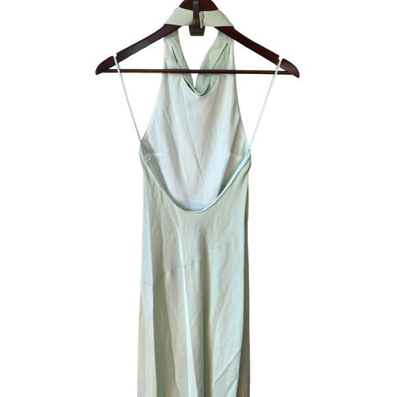ALC NWT Sara Gown Maxi Dress Halter Mint Green Sz 6 Open Back Formal Satin $595 - Picture 6 of 12